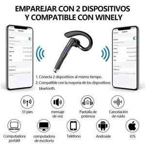 Wireless Headphones Bluetooth Headset With Microphone Earphones  Handsfree Noise Canceling Audifonos Talking Business Driving