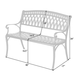 Simone Cast Aluminum Bench