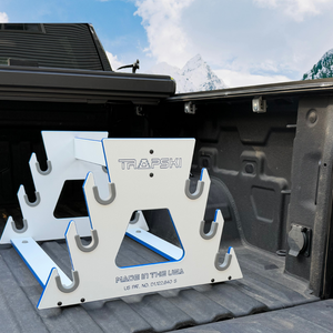 PRE-ORDER Special Edition White/Blue: TRAPSKI All Mountain/Race/XC Ski and Standard Stance Snowboard Rack