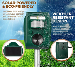 Solar Ultrasonic Outdoor Animal Repellent