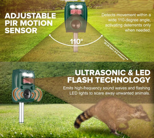 Solar Ultrasonic Outdoor Animal Repellent