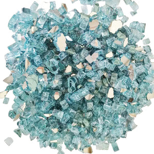 Bahama Blue Reflective Fire Glass