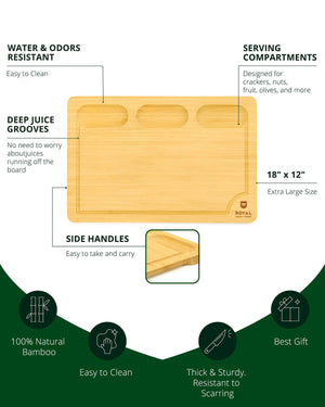 Cutting Board with Compartments, 18” x 12”