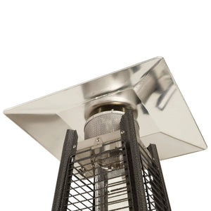 Square Pyramid Flame Patio Heater in Hammered Platinum