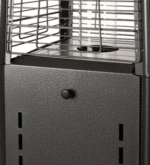 Square Pyramid Flame Patio Heater in Hammered Platinum