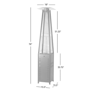 Square Pyramid Flame Patio Heater in Hammered Platinum