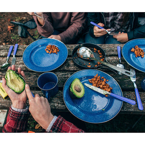 Stansport Deluxe 24-Piece Enamel Camping Tableware Set