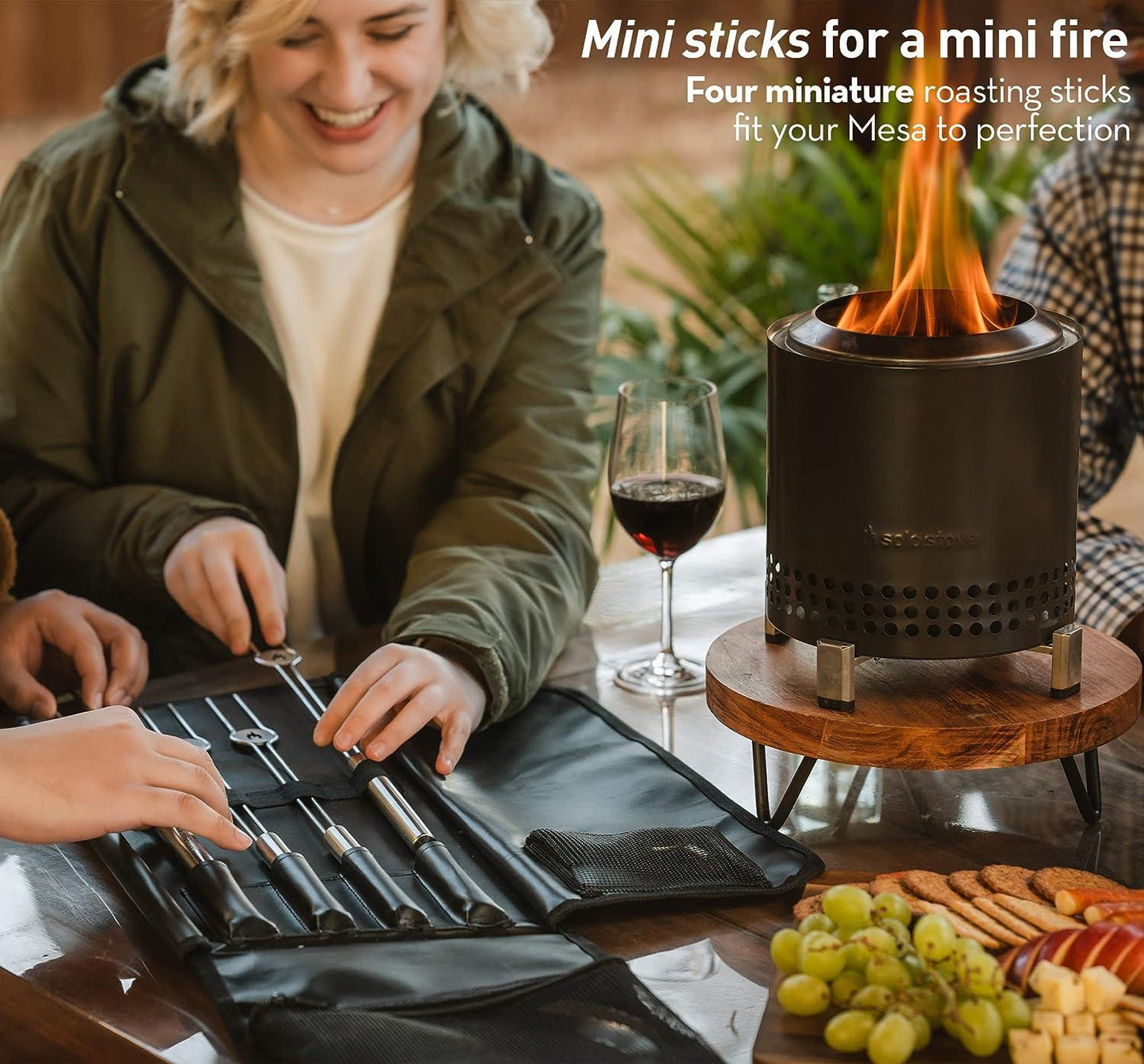 Solo Stove Mesa/Mesa XL Accessory Pack | Incl. 4 Stainless Steel Mini Sticks + Stick Rests, Pellet Scoop, Mesa Lid, Carry Case, Accessories for Outdoor Fire Pit - TRAPSKI, LLC