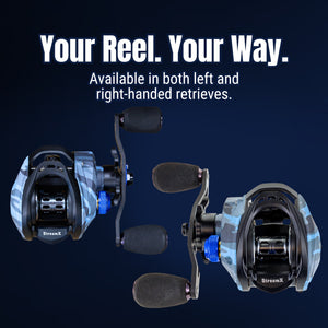 Reaction Tackle Baitcasting Fishing Reel- StreamX Edition- 7.5:1 Gear Ratio