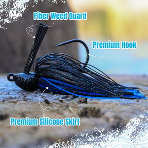 Reaction Tackle Lead Swim Jigs – Premium Weedless Bass Fishing Lures- 3 Pack - New