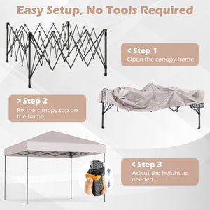 10 X 10 Feet Pop up Canopy Tent with Portable Carrying Bag and 8 Stakes
