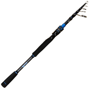 Reaction Tackle Telescopic Spinning Rod – Carbon Travel Fishing Rod – Collapsible Rod for Freshwater and Saltwater