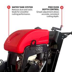 PRE ORDER: 20 Inch Walk Behind Concrete Saw with 13 HP Honda Water Tank GX390 Engine for Asphalt Concrete Cutting - TRAPSKI