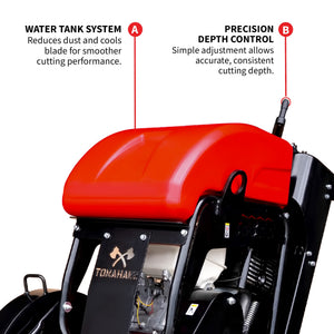 20 Inch Walk Behind Concrete Saw with 13 HP Honda Water Tank GX390 Engine for Asphalt Concrete Cutting