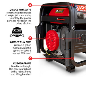 4000 Watt Honda Powered Generator Portable Gas Power Professional Use
