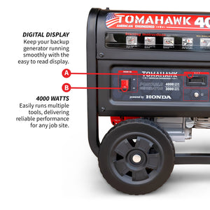 4000 Watt Honda Powered Generator Portable Gas Power Professional Use
