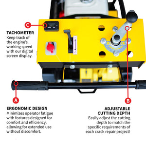 8" Crack Chaser Concrete Repair Saw with 13 HP Honda GX390 Engine