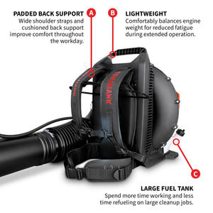 79.9cc Commercial Backpack Leaf Blower 1,272 CFM 222 MPH Lightweight Professional Gas Powered Blower Landscaping Lawn Care Property Maintenance