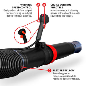 79.9cc Commercial Backpack Leaf Blower 1,272 CFM 222 MPH Lightweight Professional Gas Powered Blower Landscaping Lawn Care Property Maintenance