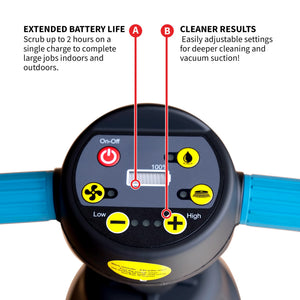 Electric Floor Scrubber Cleaner with 18” Power Mop Brushes Cordless 36V Battery Powered - TRAPSKI