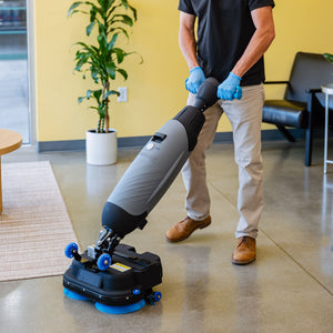 Electric Floor Scrubber Cleaner with 18” Power Mop Brushes Cordless 36V Battery Powered - TRAPSKI