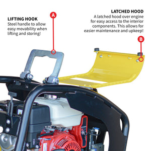 9HP Reverse Plate Compactor Honda GX270 Electric Start 11,690 lbs/ft² for Granular Cohesive Soil Compaction