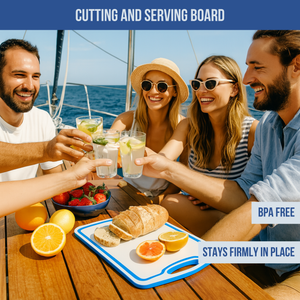 Made in the USA | Premium Cutting Board | Textured 1/2 inch HDPE UV Protected | Non-Skid or Mark Rubber Feet | Great for Boats & any Counter-top