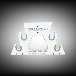 PRE-ORDER Special Edition White/Blue: TRAPSKI All Mountain/Race/XC Ski and Standard Stance Snowboard Rack
