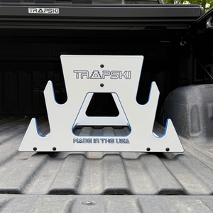 PRE-ORDER Special Edition White/Blue: TRAPSKI All Mountain/Race/XC Ski and Standard Stance Snowboard Rack