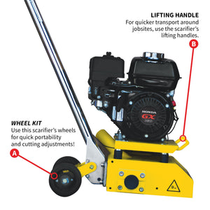 8” Gas Concrete Scarifier Planer Grinder with 5.5 HP Honda Engine & Drum