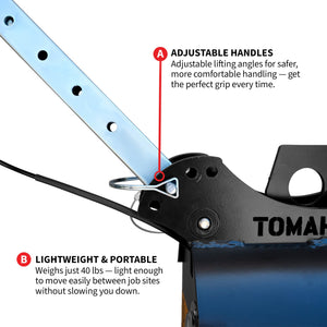 Tomahawk 440 lb Electric Paver Slab Vacuum Lifter 1200W for Hardscaping, Concrete, and Stone Placement - TRAPSKI