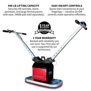 Tomahawk 440 lb Electric Paver Slab Vacuum Lifter 1200W for Hardscaping, Concrete, and Stone Placement - TRAPSKI
