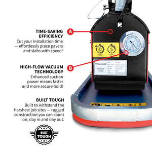 Tomahawk 440 lb Electric Paver Slab Vacuum Lifter 1200W for Hardscaping, Concrete, and Stone Placement - TRAPSKI
