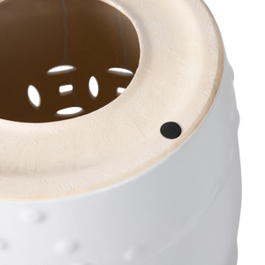 Double-Medallion Ceramic Indoor/Outdoor Garden Stool/Table in Optic White