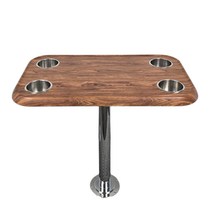 RV Side Tables | RV End Tables - Table Set - 6" Flush Mount Floor Plate / Anti Wobble, Cocktail Design (6 colors)
