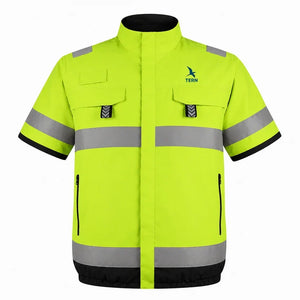 30V Battery-Powered High Vis Fan-Cooled Short Sleeve Complete Cooling System