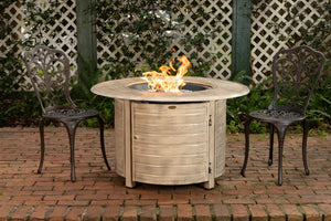 Thatcher Driftwood Round Aluminum LPG Fire Pit