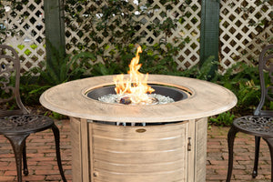 Thatcher Driftwood Round Aluminum LPG Fire Pit
