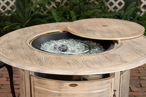 Thatcher Driftwood Round Aluminum LPG Fire Pit