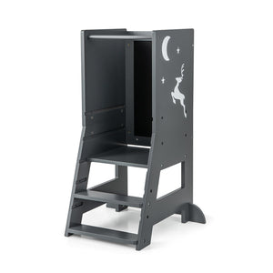 Toddler Kitchen Stool Baby Standing Tower with Chalkboard and Whiteboard