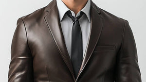 Tommy Men's Chocolate Brown Leather Blazer