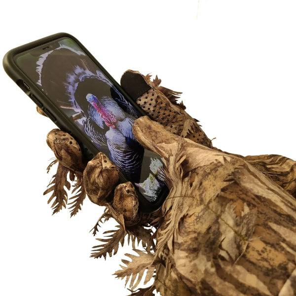 Leafy Camo Gloves (Fingerless or Touchscreen Tips)