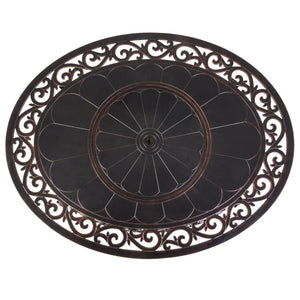 Toulon 48" Oval Filigree Aluminum Convertible Gas Fire Pit Table