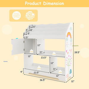 Kids Toy Storage Organizer with Book Shelf and Storage Cabinet