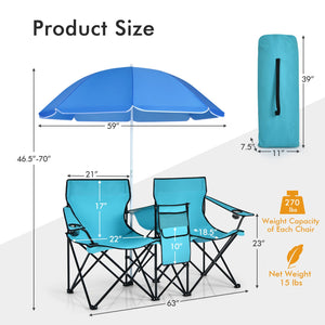 Portable Folding Picnic Double Chair