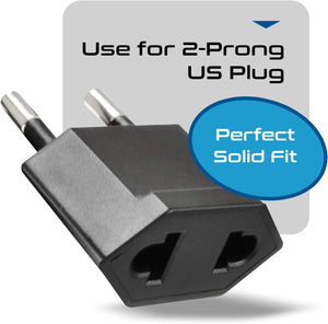 USA / N. America to Europe Travel Adapter - Non-Grounded (UP-12AE, 12 Pack) - TRAPSKI