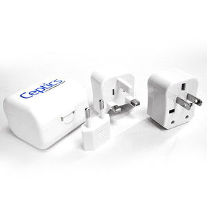 Ceptics 3pc International Travel Plug Adapter Kit (White), Non-grounded (UP-3K-WHT) - TRAPSKI