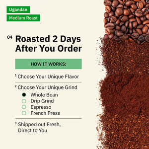 Kochere Coffee Ugandan Sipi Falls Single Origin, Organic Medium Roast - Raisin, Fig, Brown Sugar Notes