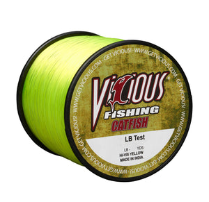 Vicious Catfish Hi-Vis Yellow Mono - 14 Lb Test - TRAPSKI