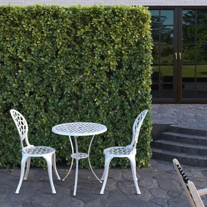 Vashon Aluminum 3-piece Bistro Set in White